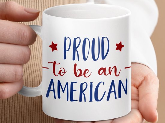 Mok Proud American Mug, Patriotic Gift, Independence Day Cup, American Pride, USA Lover, Holiday Gift Idea, Novelty Mug, Coffee Mug
