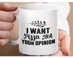 Mok I Want Pizza Not Your Opinion, Funny Mug, Sarcastic Gift, Pizza Lover Gift, Novelty Coffee Mug, Gift for Friend, Quote Mug
