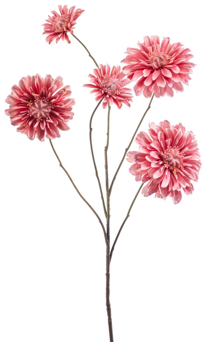 Emerald Kunstbloem Zinnia 88cm roze - Kunstplant voor binnen