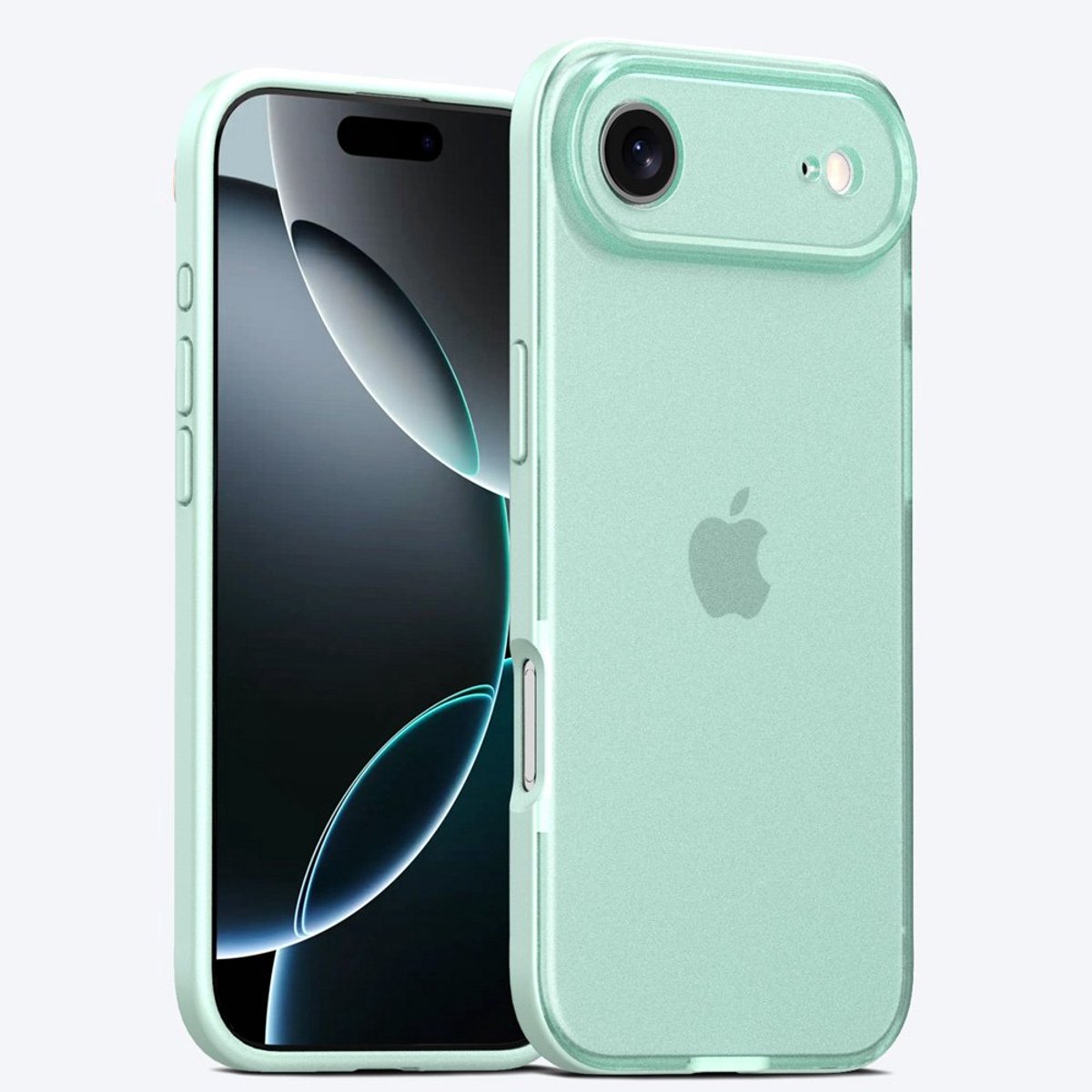 Mobiq - Frosted Rugged Bumper Hoesje geschikt voor iPhone 17 Air - turqoise
