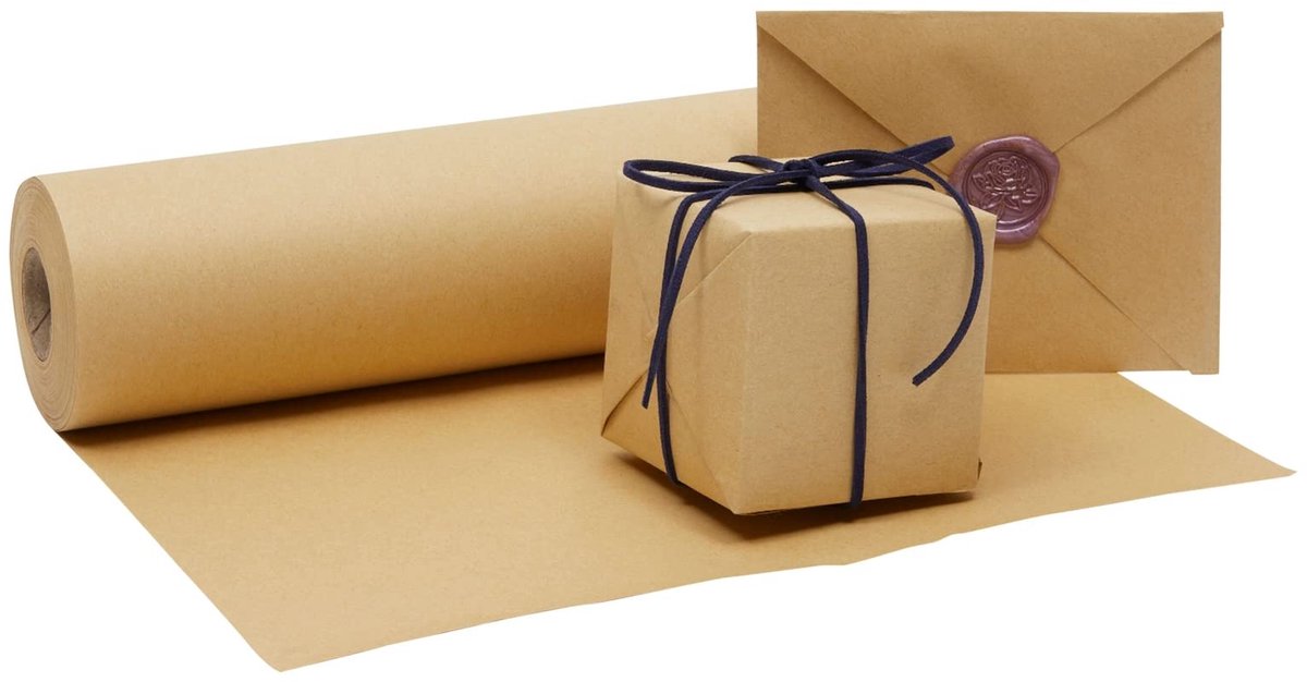 Kraftpapierrol 30 x 300 cm - Effen Bruin Verzendpapier voor Cadeauverpakking en Doe-Het-Zelf Projecten