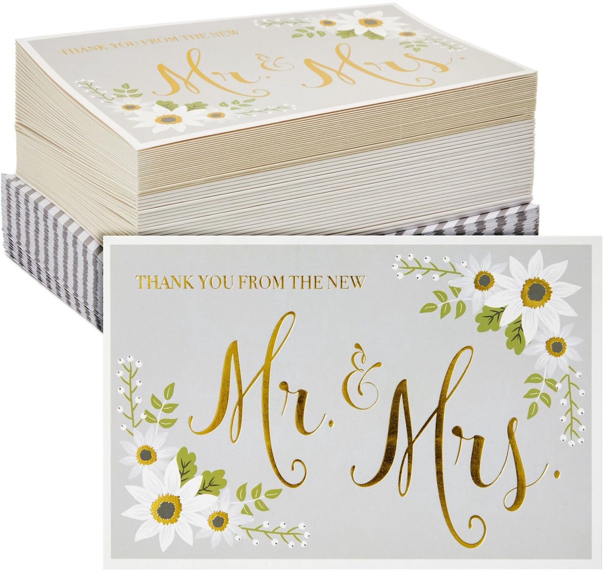 Huwelijksbedankkaarten - 48-Pack Gouden Folie met Enveloppen, 4 x 6 Inch