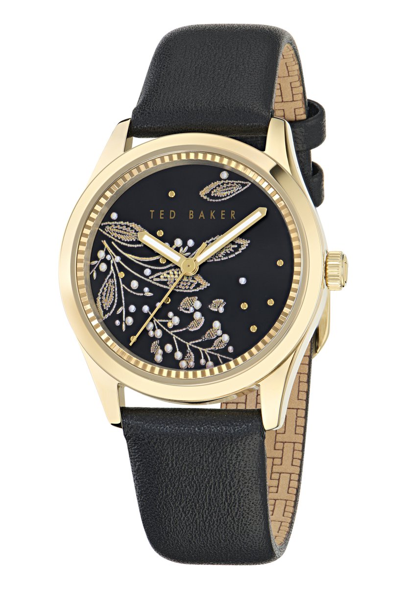 Ted Baker Coolly Quartz Analoog Horloge Zwart Kast: 100% Roestvrij Staal | Armband: 100% Leer 34 mm BKPCLF503W0
