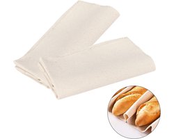 Deegkleed linnen - 2 stuks - Deegdoek - Linnen doek voor het bakken van brood - Broodbakdoek - Deegkleed voor brood - Couche - Deegdoek gemaakt van natuurlijk linnen - Antiaanbakdoek - Bakkerslinnen voor het bereiden van deeg en het bakken (75x45cm)
