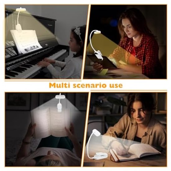 Leeslamp, flexibele, 360° oplaadbare USB-leeslamp, bescherming tegen verduistering, geschikt voor boekenliefhebbers, beddengoed, kantoorartikelen, reisartikelen van Merkloos — afbeelding 2