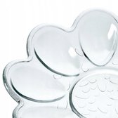KADAX Eierborden van glas, diameter 21,5 cm, praktisch bord voor eieren, eierhouder, robuuste eierplank, eierhouder, eierhouder, eierbakje (2 x bloemenvorm, transparant, 18 eieren (2 x 9)