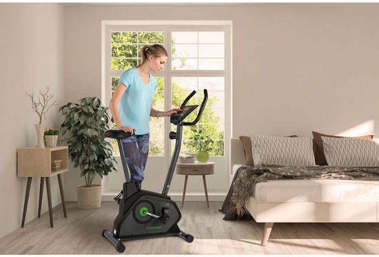 Tunturi Cardio Fit B30 Hometrainer - Fitness fiets met 8 weerstandsniveaus - Tablethouder - Hartslagfunctie en transportwielen