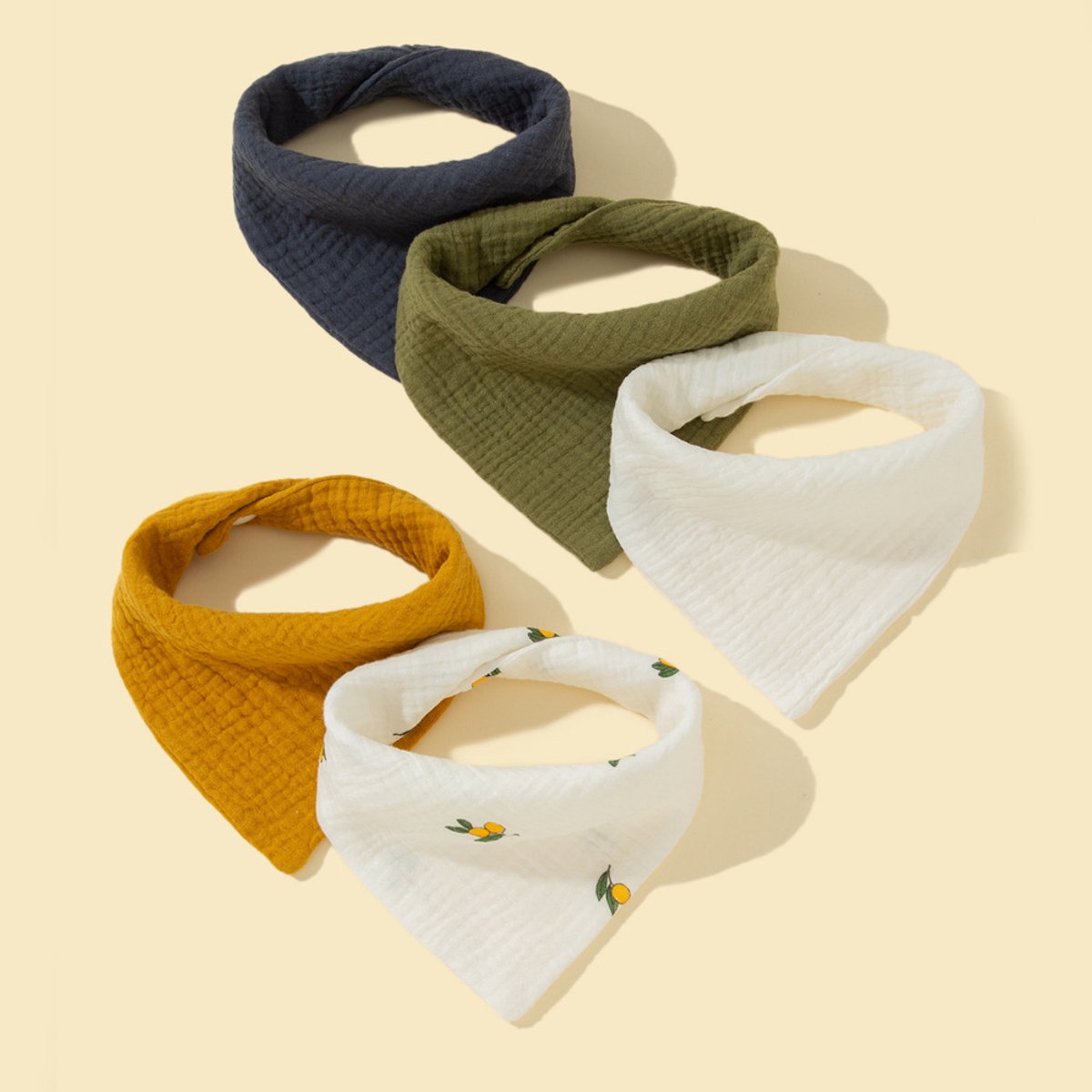 Image of 5 Stuks Baby Mousseline Doeken - Boerendoeken - Baby Mousseline Doeken Voor Babyverzorging - Mousseline Doeken Voor Baby'S, Katoen, Superzacht, Absorberend En Ademend (Stijl D)