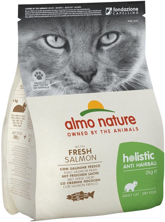 Almo Nature Holistic Droogvoer met Anti-Haarbal formule - Zalm 2kg