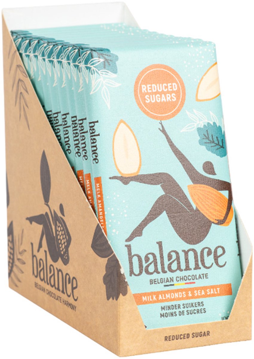 Balance | Tablet | Melk | Amandel & Zeezout | 12 stuks | 12 x 100g