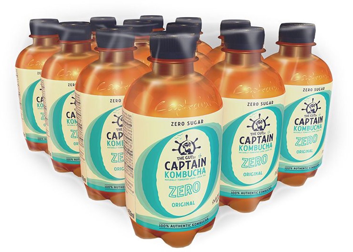 The GUTsy Captain | Kombucha | Original | 12 Stuks | 12 x 400 ml