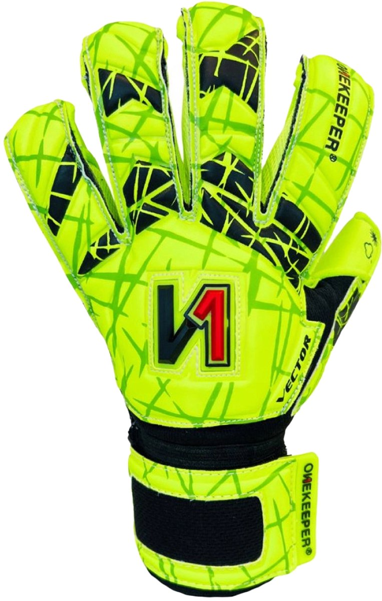 Onekeeper vector evolution keeperhandschoenen in de kleur geel.