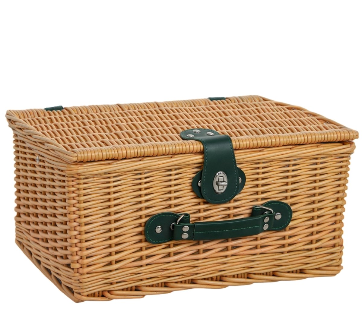 2 Persoons Picknickkorb - Handgeweven Kampeermand - Isolatievak & Besteck Set - voor Camping Strand