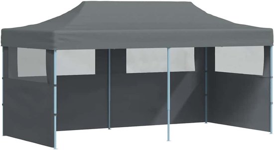 vidaXL - Partytent - pop-up - inklapbaar - met - zijwanden - 3x6 - m - antraciet
