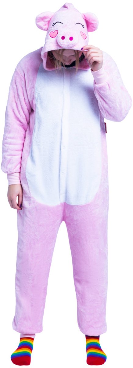 Varken onesie - Dieren onesie - Verkleedkleding - Feestvarken - XS/S — afbeelding 3
