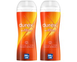 Durex Massage glijmiddel 2 In 1 Ylang Ylang - 2 x 200 ml - Voordeelverpakking