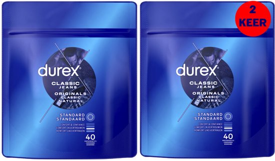 Durex Classic Natural x40 - 2 Stuks - Voordeelverpakking
