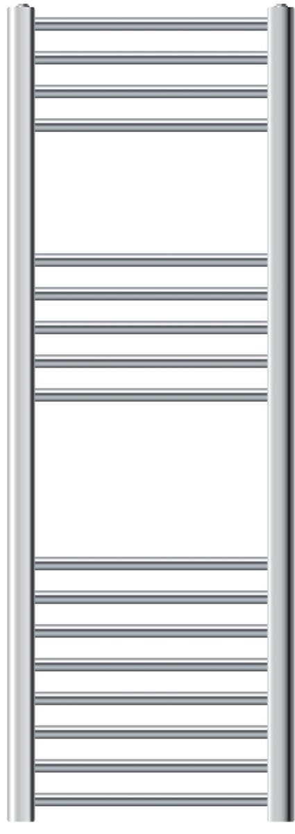 Elektrische badkamerradiator met verwarmingselement 1200W 400x1200 mm Chroom recht met zijaansluiting & thermostaat Digitaal display LuxeBath