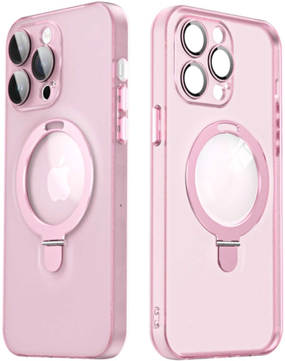 Magnetisch Hoesje met Ringhouder – Geschikt voor Apple iPhone 15 – MagSafe - Roze