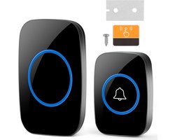 Draadloze Deurbel - Wireless Doorbell - IP44 Waterdicht - Met Ontvanger op Batterijen - 300 Meter Bereik
