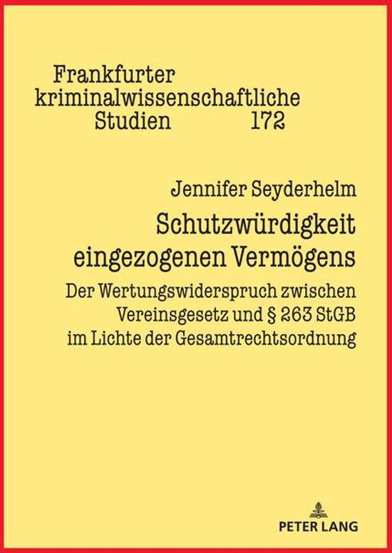 Frankfurter kriminalwissenschaftliche Studien 172 - Schutzwu ... - cover