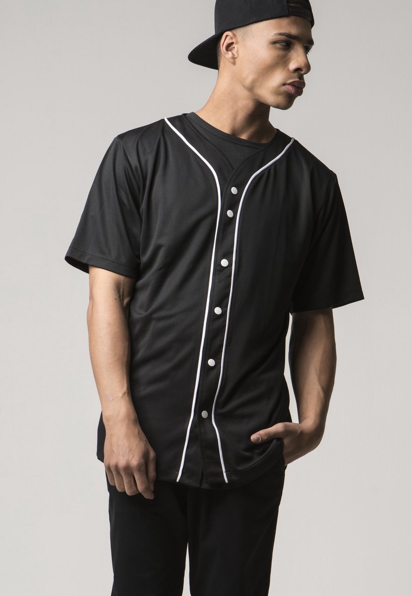 Urban Classics Baseball Mesh Shirt S Zwart