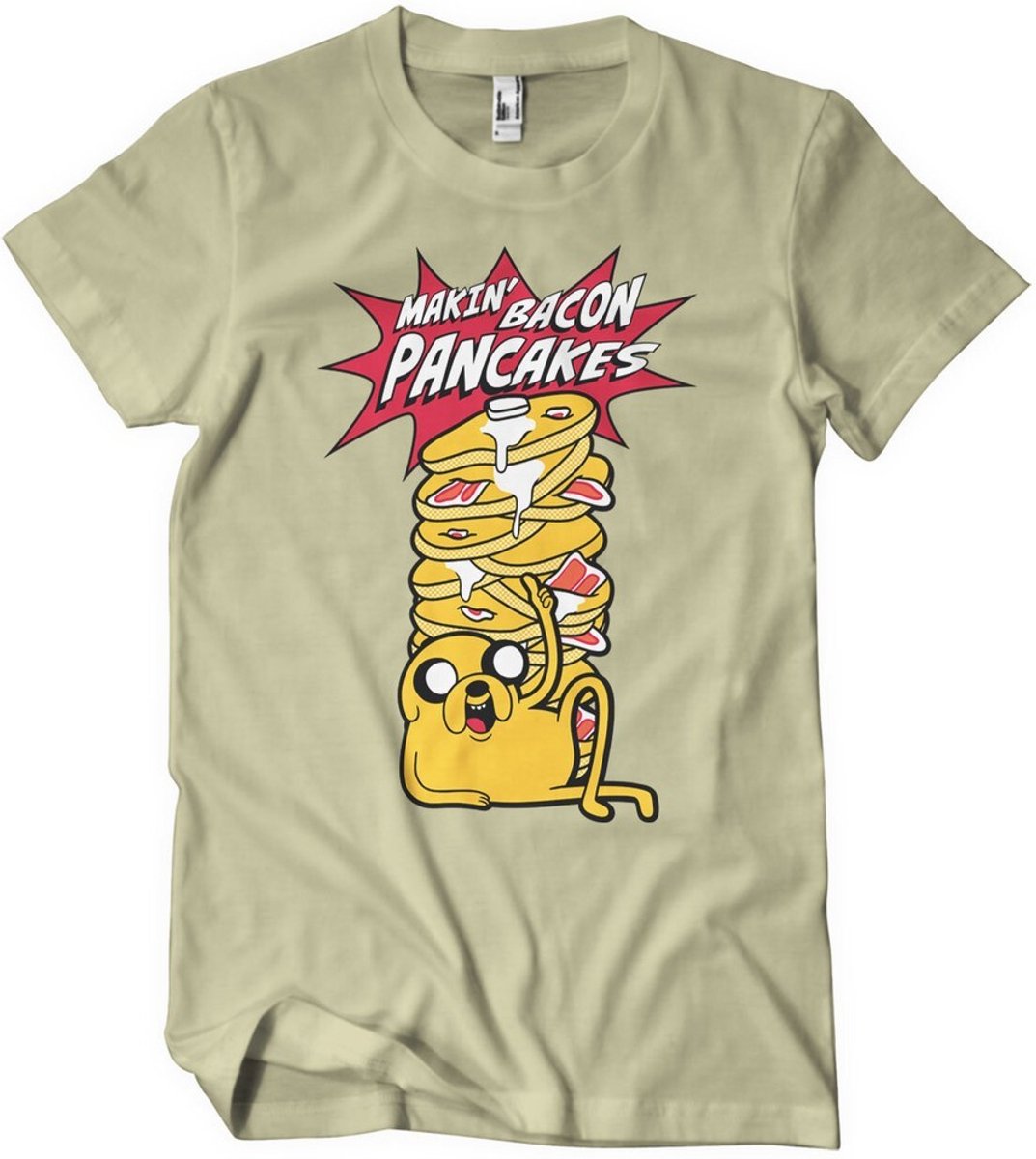 Adventure Time Makin' Bacon Pancakes T-Shirt Khaki-S
