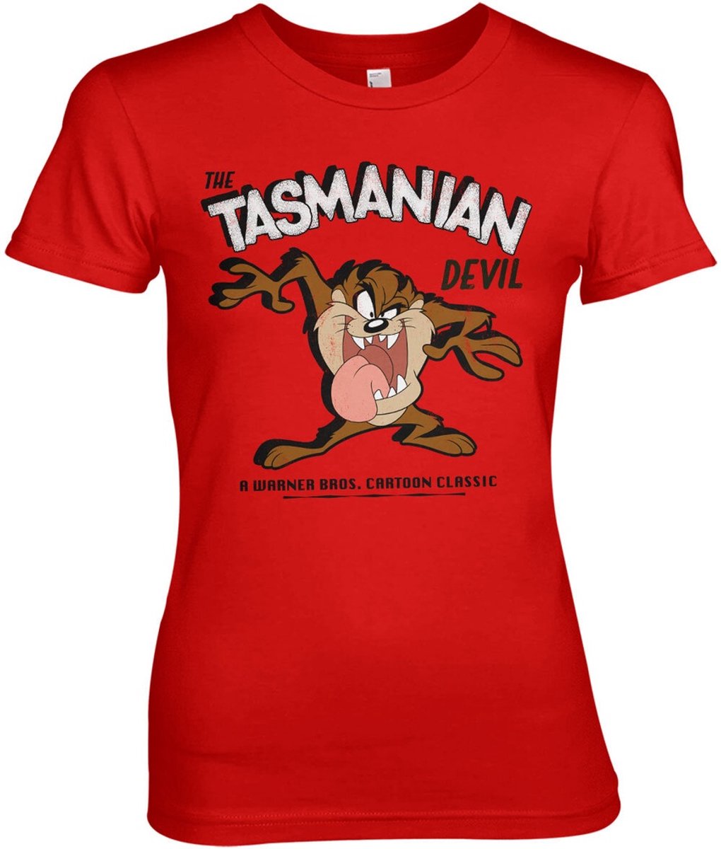 Looney Tunes Damen T-Shirt The Tasmanian Devil Girly Tee WB-5-LT015-H57-16 Red-L
