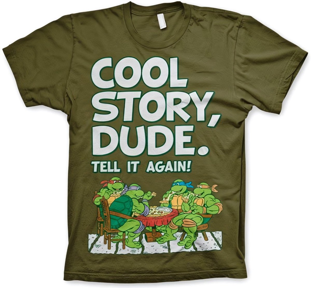 Teenage Mutant Ninja Turtles TMNT Cool Story Dude T-shirt olijfgroen