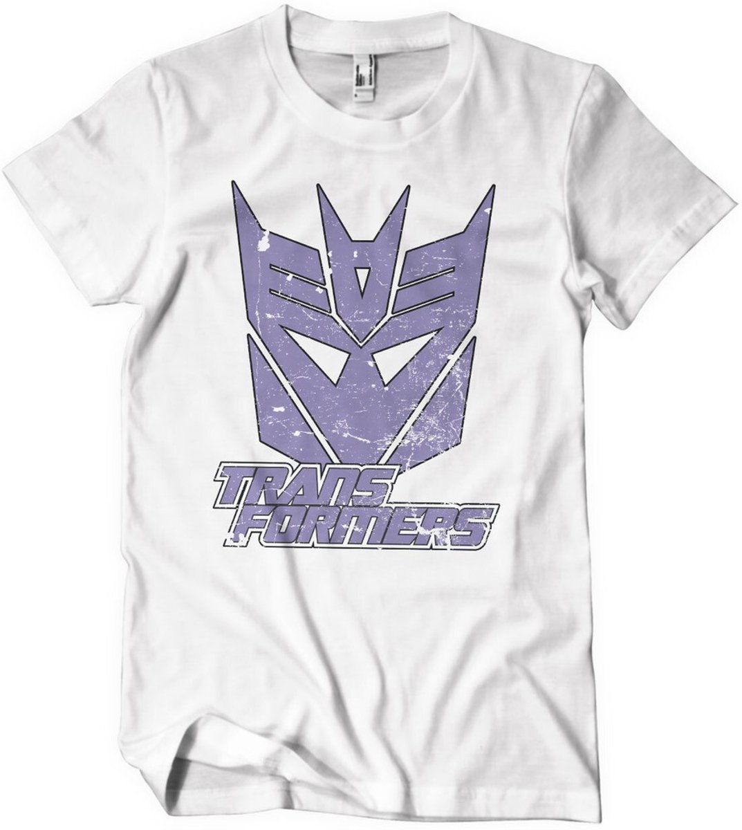 Transformers Washed Decepticon Duotone Shield T-shirt White