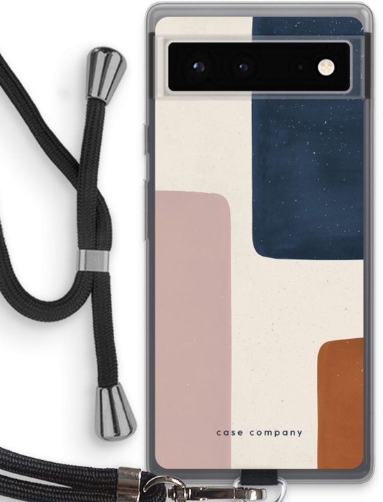 Case Company® - Hoesje met koord geschikt voor Google Pixel 6 hoesje met Koord - Geo #5 - Telefoonhoesje met Zwart Koord - Bescherming aan alle Kanten en Over de Schermrand
