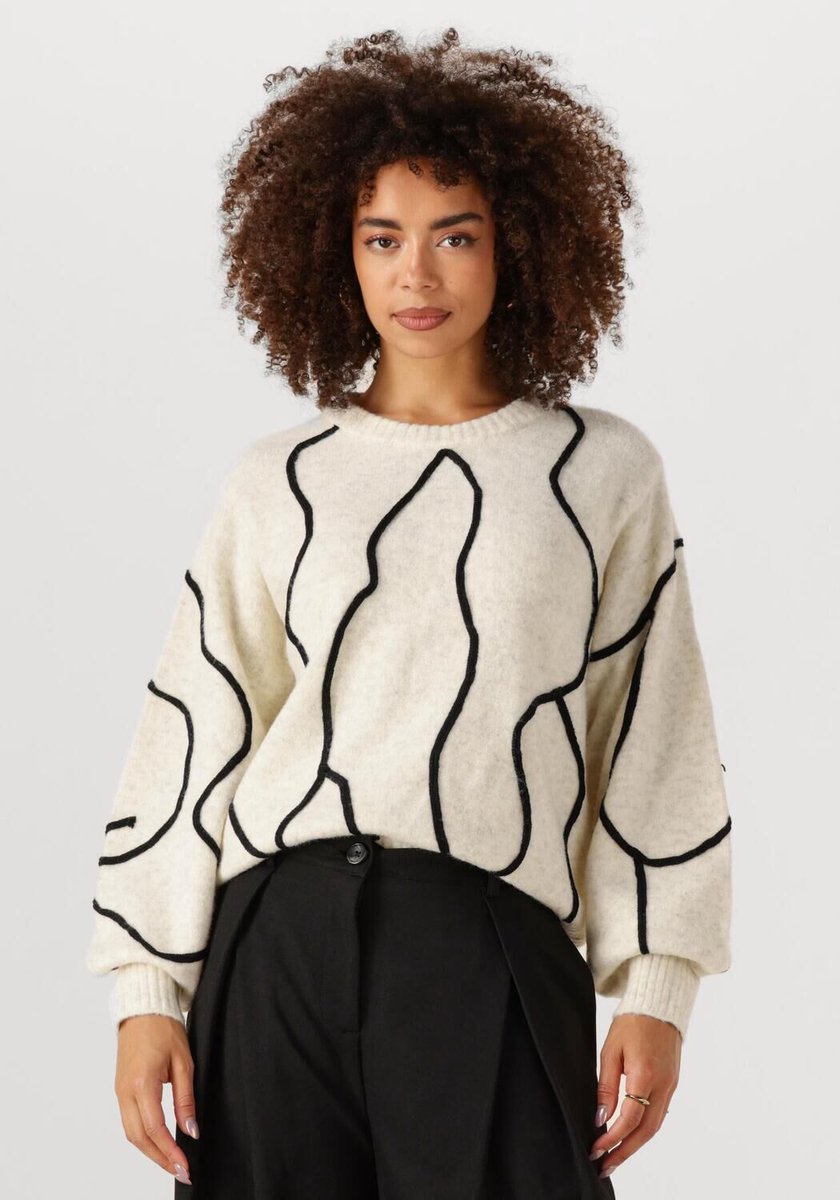 Moves Kaiya Jumper 4457 Truien & vesten Dames - Sweater - Hoodie - Vest- Ecru - Maat XS
