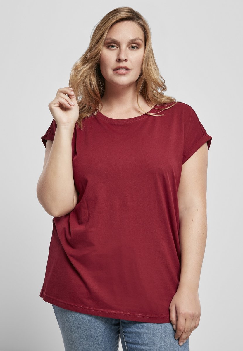 Urban Classics Organic Extended Shoulder Dames T-shirt 5XL Rood