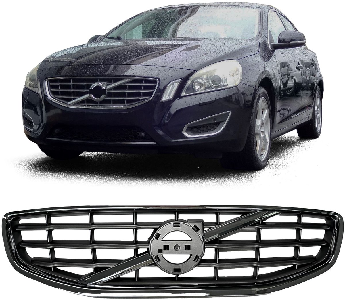 Sport Grille Voor Volvo S60 / V60 (2011-2014) t.v.v. OEM 30795039 Perfecte Pasvorm Pre Facelift