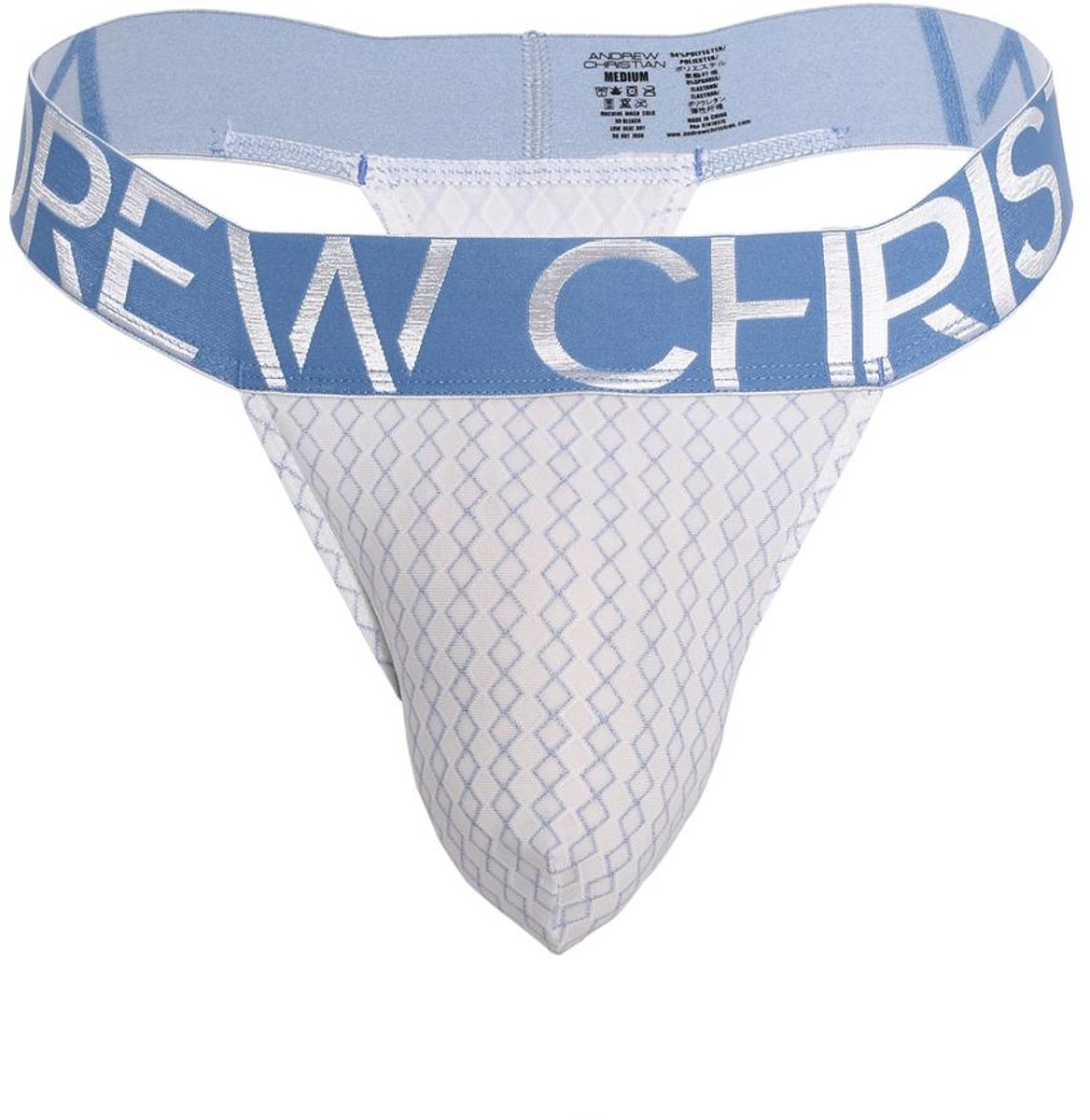 Andrew Christian Sheer Atlas Thong w/ ALMOST NAKED® - MAAT S - Heren Ondergoed - String voor Man - Mannen Thong