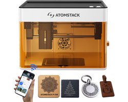 Atomstack P1 Mini Lasergraveermachine - 5W Diodelaser Snijder - Draagbare Laser Engraver - 110x110mm - Draagbare Compacte Tafelmodel Lasergraveerder - Gratis Atomstack App met Bibliotheek met Ontwerpen - Laser Graveermachine