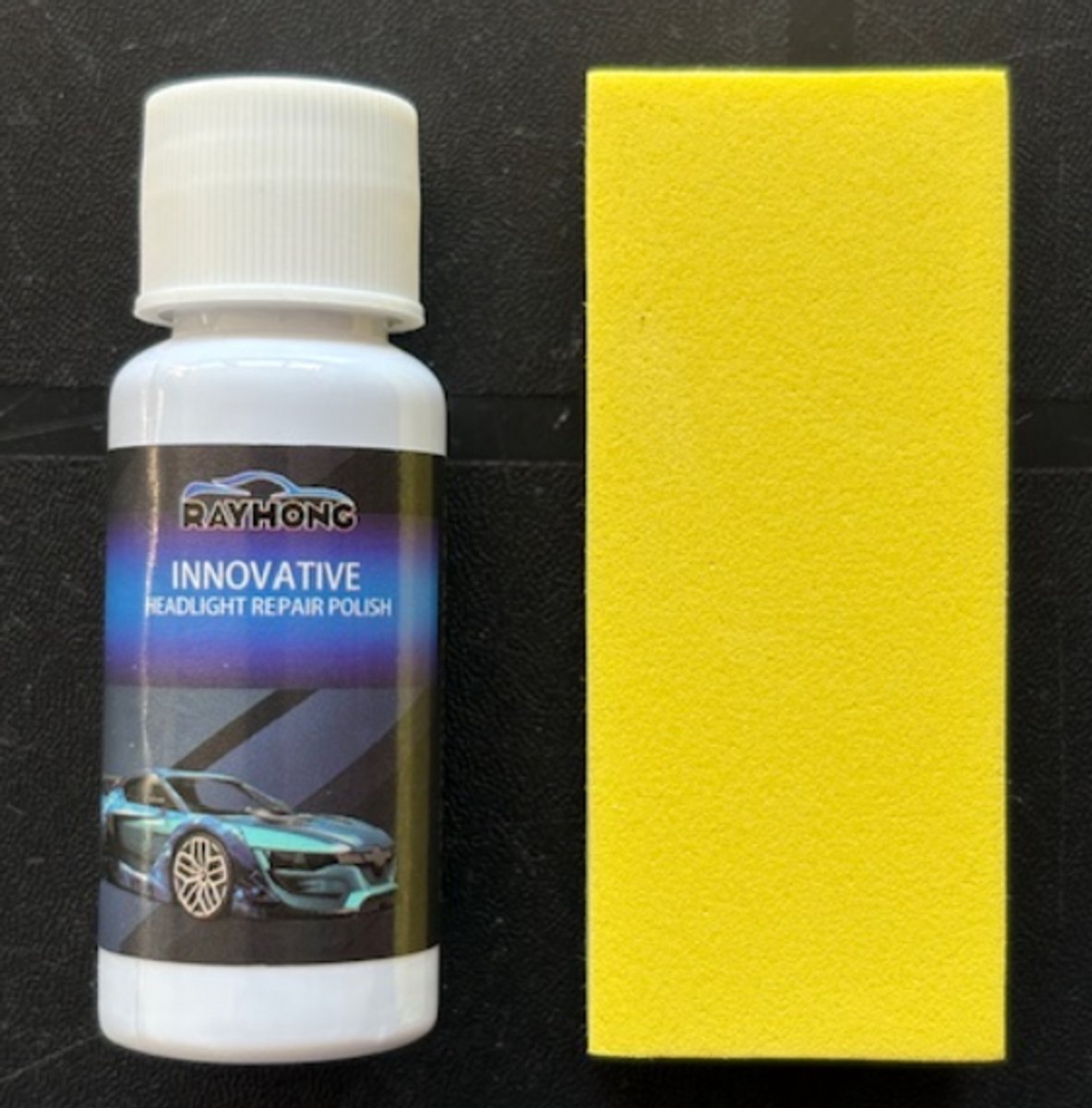 TLVX Koplamp Polijstmiddel 20ML + Spons - Autolampen poetsen - Krassen verwijderen - Auto Koplamp vernieuwen - Doffe Koplampen herstellen - Headlight polish - Kunststof lampen polijsten - Lamp reparatievloeistof - Koplamp polijst set