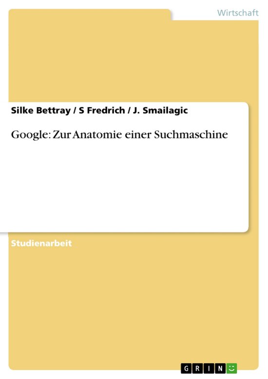 Google: Zur Anatomie einer Suchmaschine - cover
