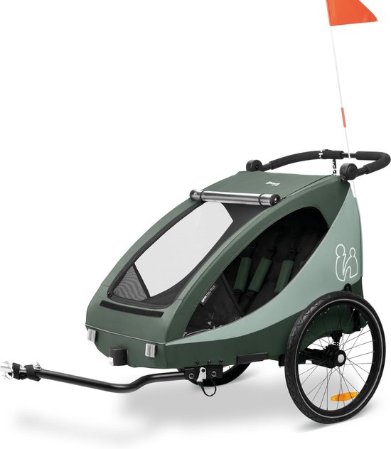 Papilioshop Zeta Fietskar, kinderwagen, vervoer van honden en dieren (groen, M