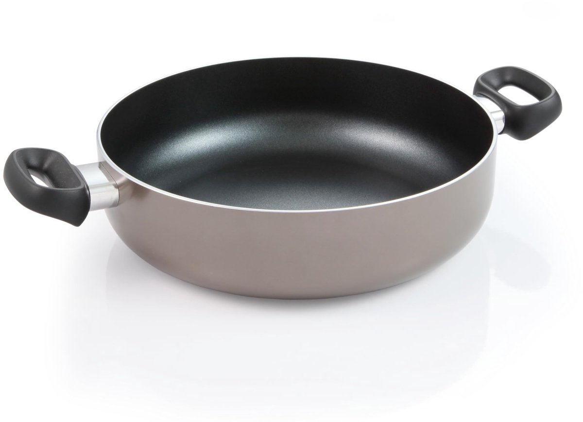 Ibenzoa® Diepe koekenpan met twee handvatten en antiaanbaklaag 28 cm