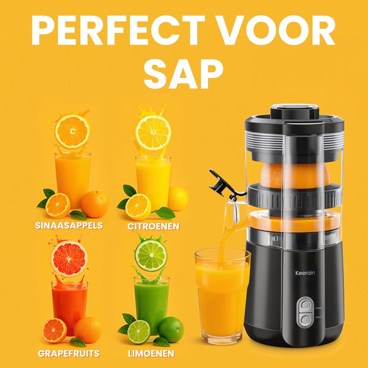 Automatische Citruspers met 100W Vermogen - Stil en Efficiënt Sap Persen