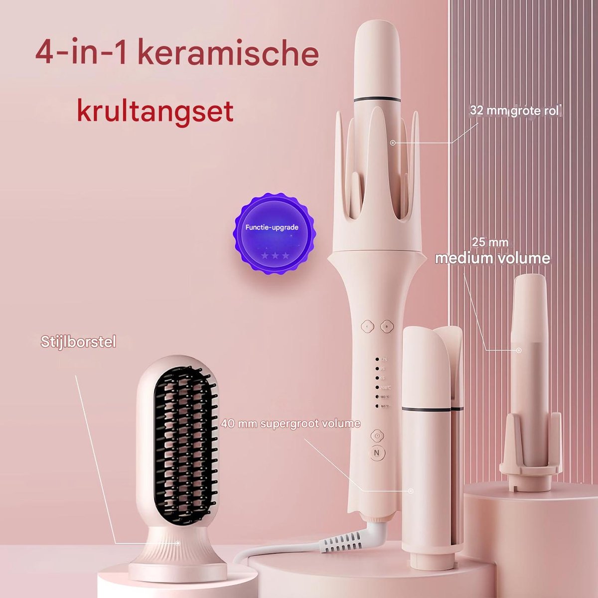 Ynkkvre - 4-in-1 Automatische Krultang - Met 4 Verwisselbare - afbeelding 2
