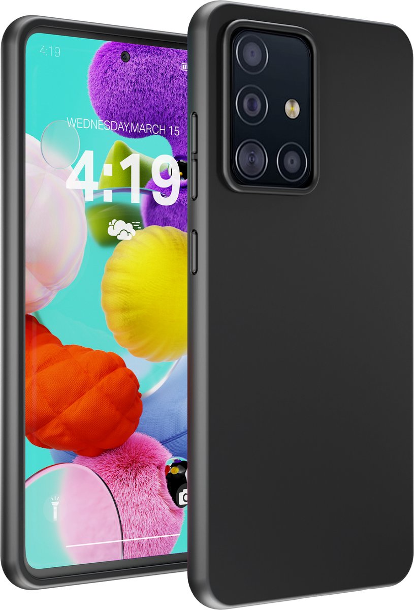 Hoesje geschikt voor Samsung A51 hoes zwart - backcover - optimale bescherming - zwart