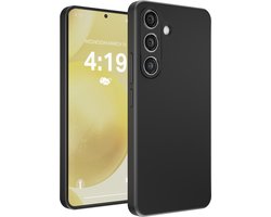 Hoesje geschikt voor Samsung Galaxy S24/S25 Hoesje Zwart - Siliconen Hoes Case Cover Zwart