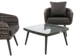 Clp Ameland Balkonset - 1,25 mm vlak Polyrotan - Grijs gemeleerd Antraciet