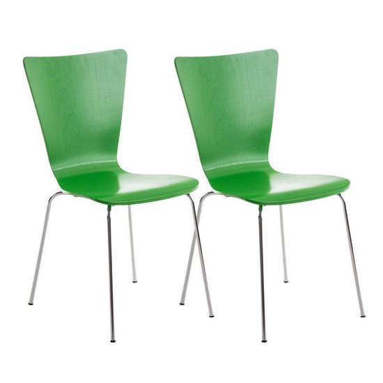 CLP Aaron Set van 2 Bezoekersstoelen groen