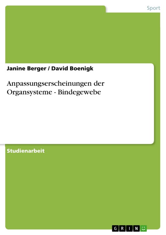 Anpassungserscheinungen der Organsysteme - Bindegewebe - cover