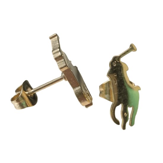 Aramat Jewels | Oorbellen | RVS Dieren Oorbellen Diverse Motieven - Dierenliefhebber Oorstekers | Polo Paard -14x6mm | |8mm | Staal | Kinderen, Volwassenen | Verkleurd niet