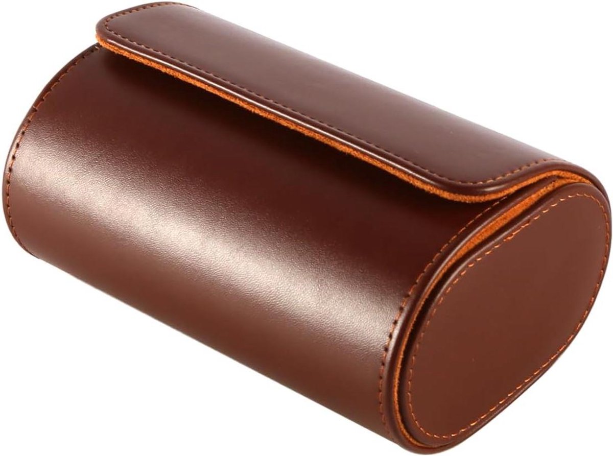 Allecto Plus - Reistas voor 2 Horloges PU Lederen Horlogedoos met Verwijderbare Kussens - Draagbare Horlogerollen Organizer