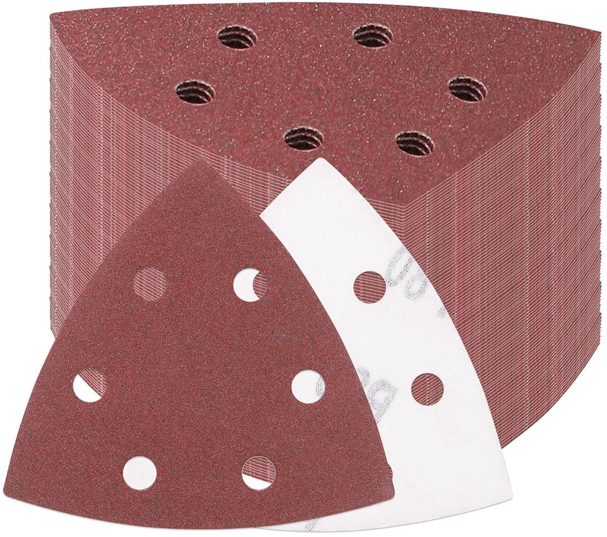 Allecto plus - Schuurpapier 100 stuks voor diverse schuurmachines, korrel P40/80/120/180/240, driehoekige schuurgaten